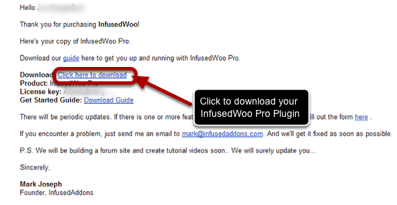 1. Download InfusedWoo Pro from the order thank you page or from the email