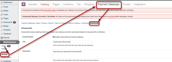 Navigating to Infusionsoft Payment Gateway Settings
